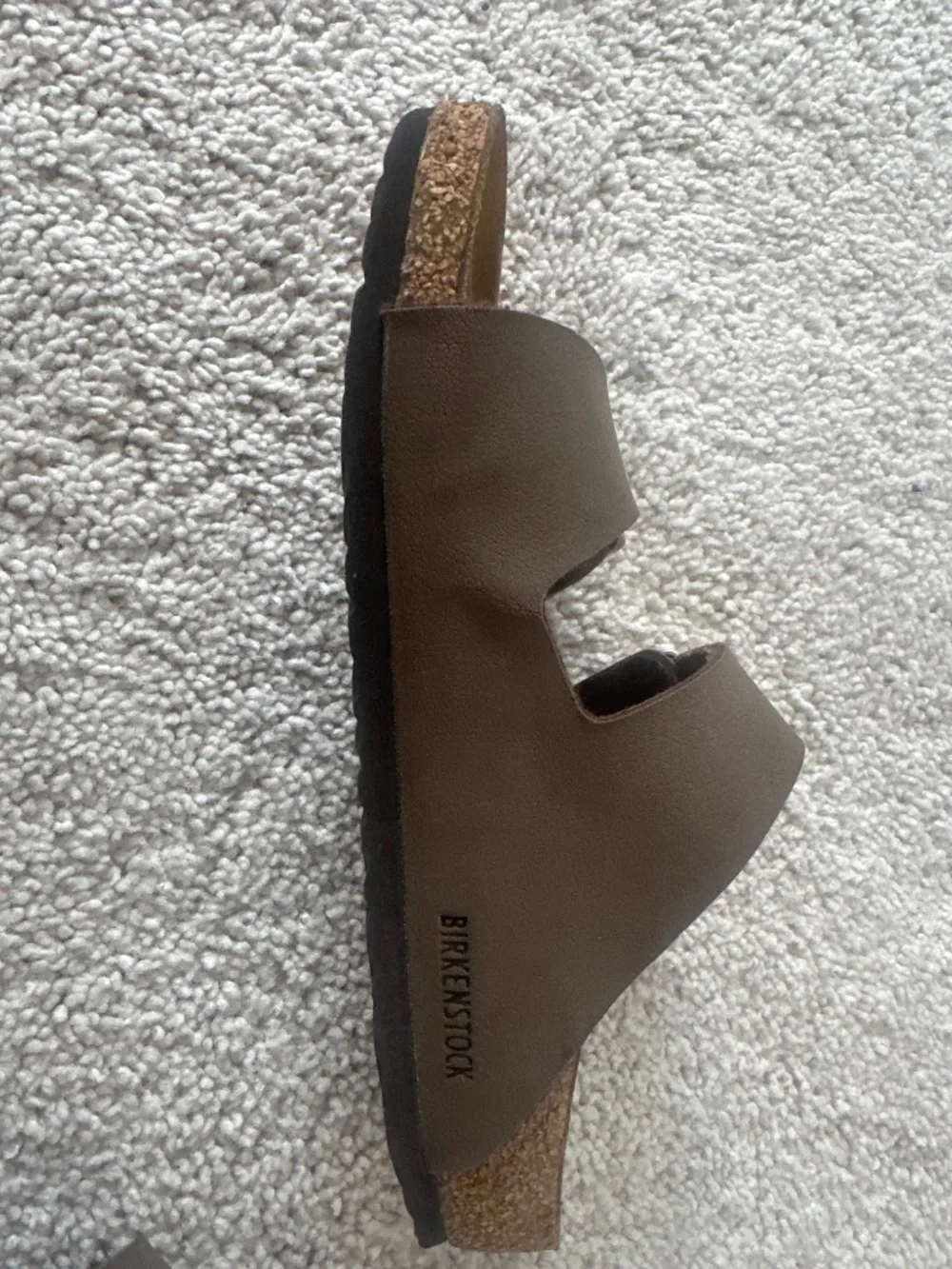 Birkenstock Brown Two-Strap Slide Sandals